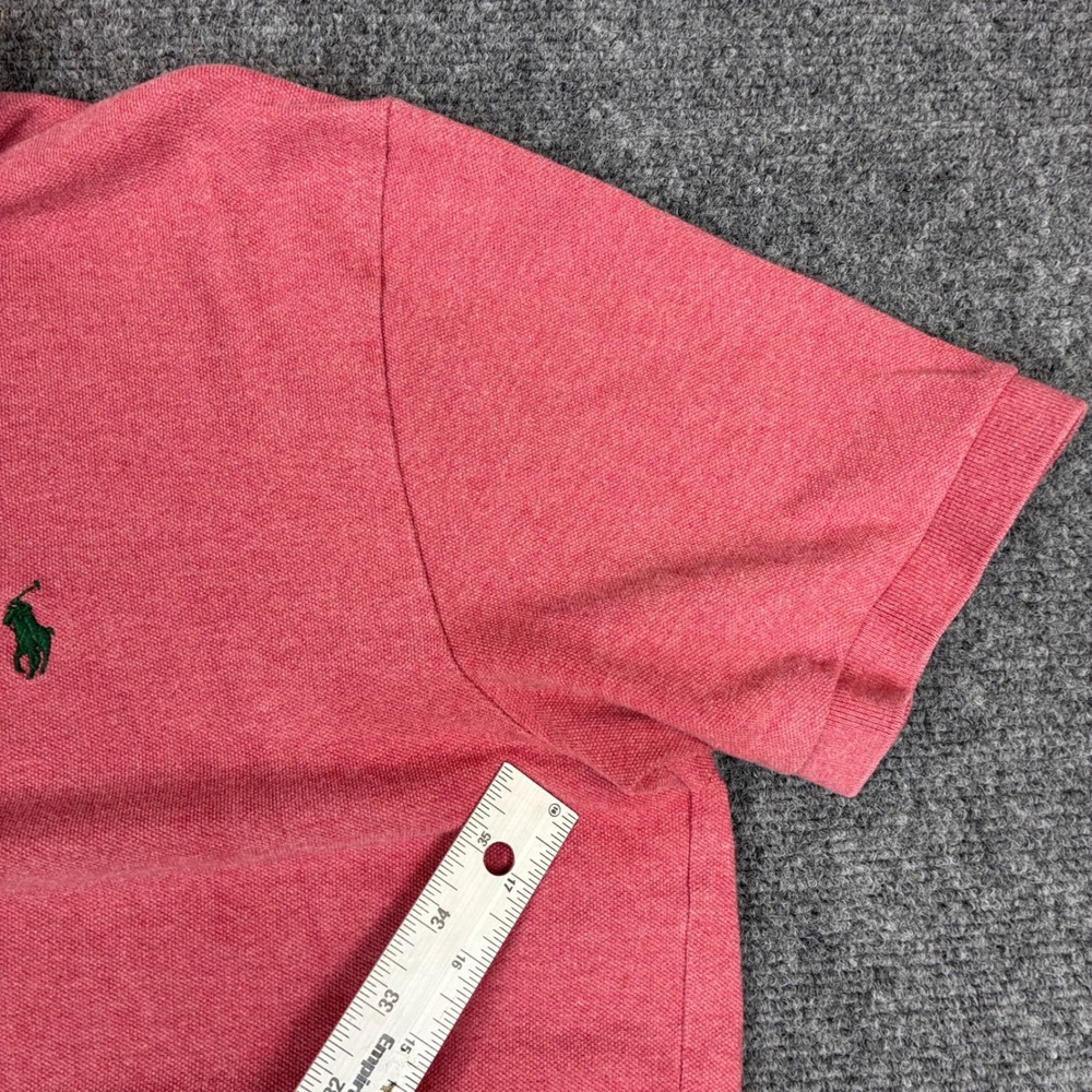 Polo Ralph Lauren Mens Size Large Red Heather Short Sleeve Pique Polo Shirt Pony - Picture 6 of 8